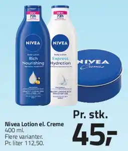 Fleggaard Nivea Lotion el. Creme (400 ml) tilbud