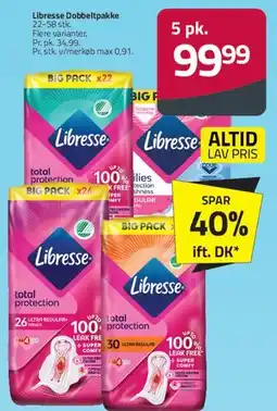 Fleggaard Libresse (dobbeltpakke / big pack) tilbud