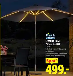 Lidl LIVARNO HOME Parasol med LED tilbud
