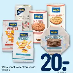 REMA 1000 Wasa snacks eller knækbrød tilbud