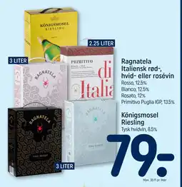 REMA 1000 Ragnatela Italiensk rød-, hvid- eller rosévin tilbud