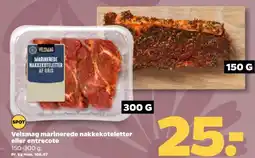 Netto Velsmag marinerede nakkekoteletter eller entrecote tilbud