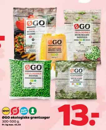 Netto ØGO økologiske grøntsager tilbud