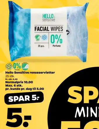 Netto Hello Sensitive renseservietter tilbud