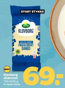 Netto Arla Klovborg skæreost tilbud