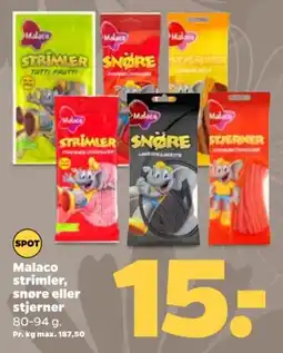 Netto Malaco strimler, snøre eller stjerner tilbud