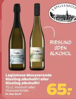Netto Løgismose Mousserende Riesling alkoholfri eller Riesling alkoholfri tilbud