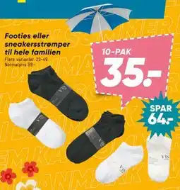 Bilka Footies eller sneakersstrømper til hele familien tilbud