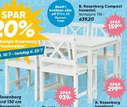 Bilka Rosenborg Compact havestol tilbud