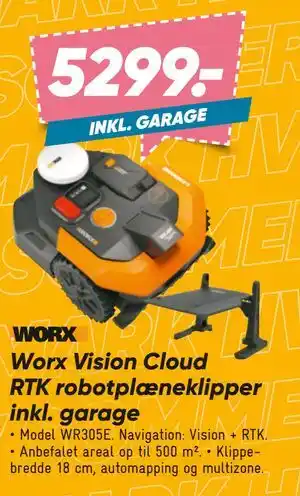 Bilka Worx Vision Cloud RTK robotplæneklipper inkl. garage tilbud