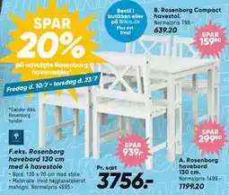 Bilka SPAR 20% på udvalgte Rosenborg havemøbler tilbud