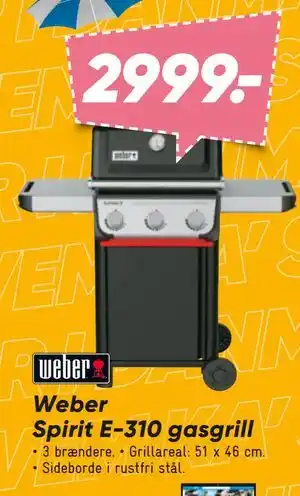 Bilka Weber Spirit E-310 gasgrill tilbud