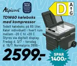 Bilka TDW60 køleboks med kompressor tilbud