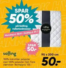 Bilka SPAR 50% på Salling rullemadrasser tilbud