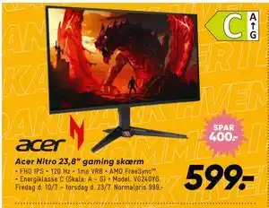 Bilka Acer Nitro 23,8” gaming skærm tilbud