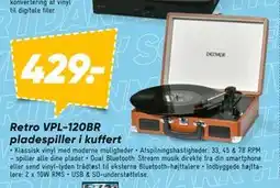 Bilka Retro VPL-120BR pladespiller i kuffert tilbud