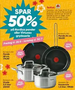 Bilka SPAR 50% på Nordica pander eller Virtuoso grydeserie tilbud