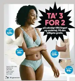 Bilka TA' 3 FOR 2 på udvalgt VRS lingeri og undertøj tilbud