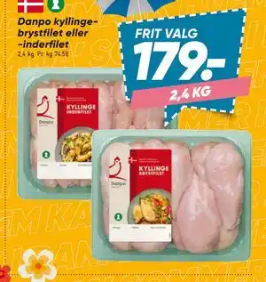 Bilka Danpo kyllingebrystfilet eller -inderfilet tilbud
