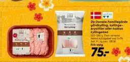 Bilka De Danske Familiegårde gårdkylling, kyllingebrystfilet eller hakket kyllingekød tilbud