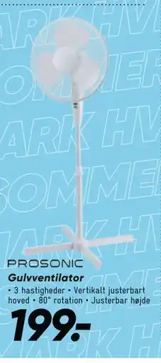 Bilka PROSONIC Gulvventilator tilbud
