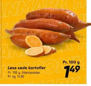 Løse søde kartofler