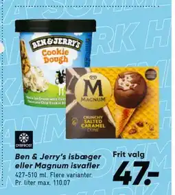 Bilka Ben & Jerry's isbæger eller Magnum isvafler tilbud
