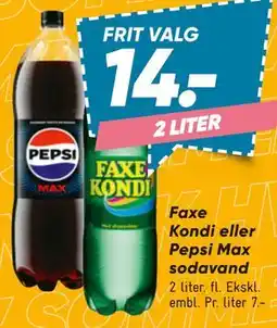 Bilka Faxe Kondi eller Pepsi Max sodavand tilbud