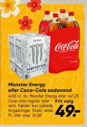 Bilka Monster Energy eller Coca-Cola sodavand tilbud