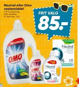 Bilka Neutral eller Omo vaskemiddel tilbud