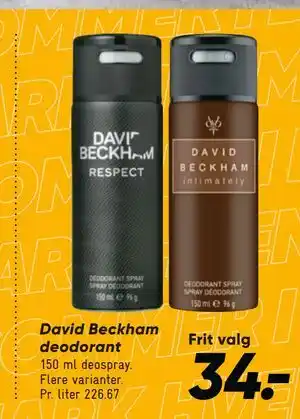 Bilka David Beckham deodorant tilbud