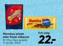 Bilka Marabou plade eller Fazer slikpose tilbud