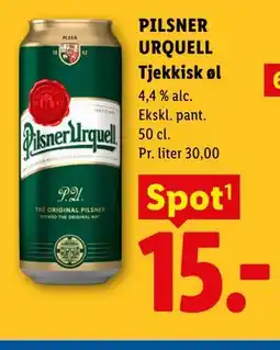 Lidl PILSNER URQUELL Tjekkisk øl tilbud