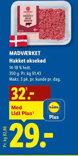 Lidl MADVÆRKET Hakket oksekød tilbud