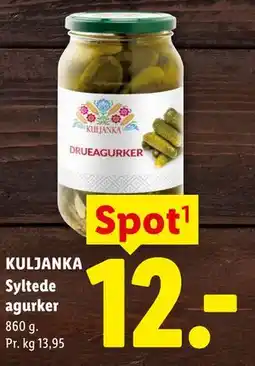 Lidl KULJANKA Syltede agurker tilbud