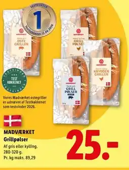 Lidl MADVÆRKET Grillpølser tilbud