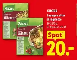Lidl KNORR Lasagne eller lasagnette tilbud