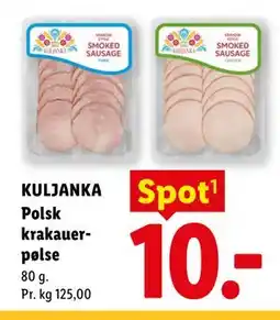 Lidl KULJANKA Polsk krakauerpølse tilbud