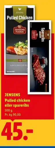 Lidl JENSENS Pulled chicken eller spareribs tilbud