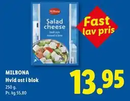 Lidl MILBONA Hvid ost i blok tilbud
