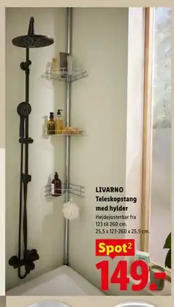 Lidl LIVARNO Teleskopstang med hylder tilbud