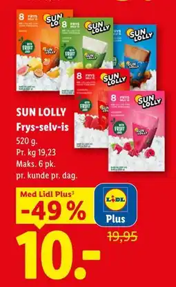 Lidl SUN LOLLY Frys-selv-is, App-pris tilbud