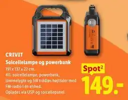 Lidl CRIVIT Solcellelampe og powerbank tilbud