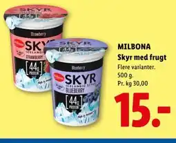 Lidl MILBONA Skyr med frugt tilbud