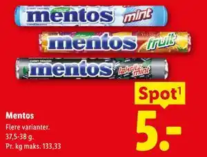 Lidl Mentos tilbud