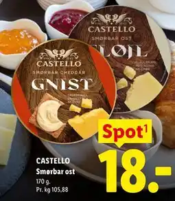 Lidl CASTELLO Smørbar ost tilbud