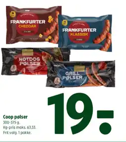 Coop 365 Coop pølser tilbud