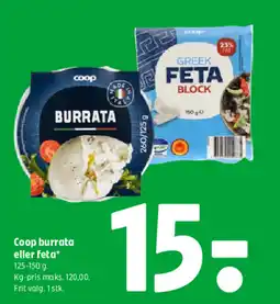 Coop 365 Coop burrata eller feta* tilbud