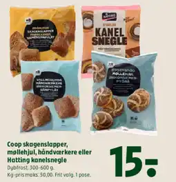Coop 365 Coop skagenslapper, møllehjul, håndværkere eller Hatting kanelsnegle tilbud