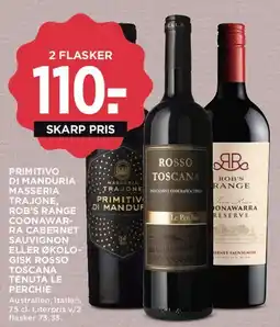MENY 2 flasker - tilbud (udvalgte rødvine) tilbud